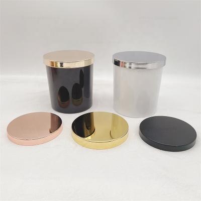 China Candle. custom 78mm 80mm 82mm 83mm 84mm 85mm gold metal flat candle lids soy wax with silicone ring for sale