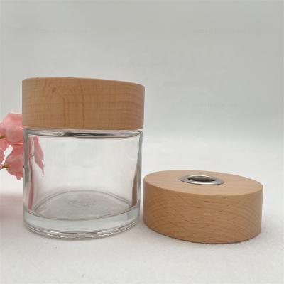 China Candle. Custom 100ml Soy Wax Round Wooden Aromatherapy Bottle Lid Diffuser Cap for sale