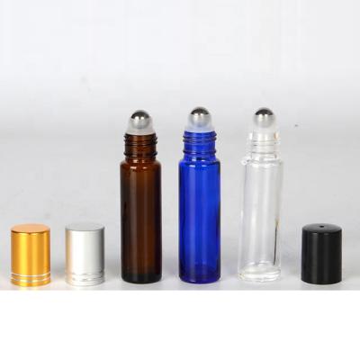 China Factory direct sale 5ml essential oil 10ml clear amber glass tube roll on bottle for essential oil for sale