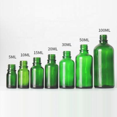 China Cheap Essential Oil 5ml 10ml 15ml 20ml 30ml 50ml 100ml Green Essential Oil Glass Bottle for sale