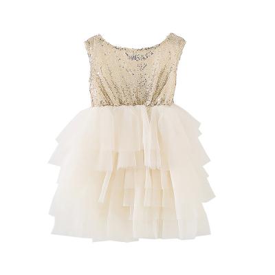 China Princess Christmas Party Washable Elegant Sequin Embroidered Big Bow Babies Tutu Dress for sale