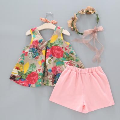 China New Springway Eco-friendly Design Girls Dressing Sets Kids Clothes Hot Sale Kids Dressing Set Sleeveless for sale