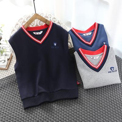 China High Quality Custom Made Anti Shrink Casual Comfortable Children Knitted Vest Sweater Autumn Retro for sale