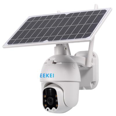 China PAN-TILT VEEKEI 4g Solar Powered CCTV Outdoor Use PIR Waterproof Cam for sale