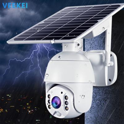 China Unique Innovative PAN-TILT VEEKEI Radio Outdoor Wifi PTZ Security Battery CCTV 1080p 2mp hd IP Solar Powered IP Camera with Solar for sale