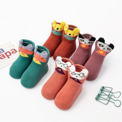 China 2021 Antibacterial Custom Anti Slip Newborn Baby Organic Socks Thick Warm Winter For Baby 0 To 12months for sale