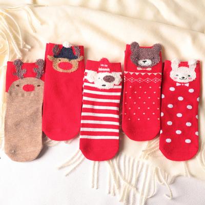 China New Cartoon Style Winter Fashion Antibacterial Cotton Animal Warm Newborn Shorts Infant Baby Socks for sale