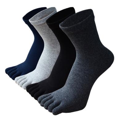 中国 QUICK DRY Men's Toe Socks Male Cotton Business Dress Socks Men's / 5 Finger Socks Five Fingers Black Gray White 販売のため