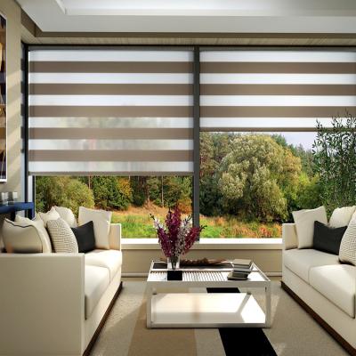 China UV Protection Motorized Blackout Zebra Shades Curtains For Living Room Window Zebra Shades for sale