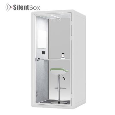 China Metal+Tempered Bachelor's Phone Booth Office Meeting Telephone Cabin Glass Mobile Professional Acoustic Office Soundproof Booths Pod For Sale for sale