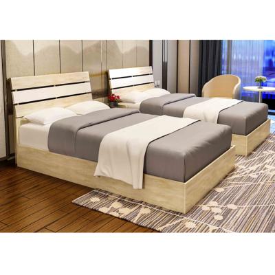 China Contemporary Hotel Wooden Bed And Nighstand Sets For Hotel Furniture for sale