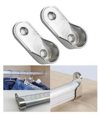 China ZINC (ZAMAK) ALLOY TUBE END SUPPORT FOR CABINET WARDROBE CLOSET ROD, WALL BRACKETS SHELF SUPPORT RAIL HOLDER à venda