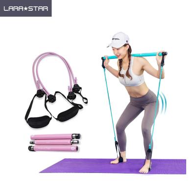 China Durable Hot Selling Exercise Yoga Pilates Portable Adjustable Bar With Foot Loop For Body Workout Training for sale