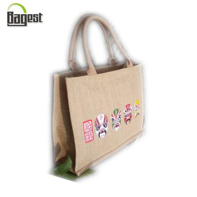 China 340 Gsm Jute Handled Promotional Bag With Customized Size And Printing for sale