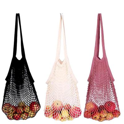 China GRS GOTS oekotex 100 different color different gram weight cotton mesh handle bag for sale