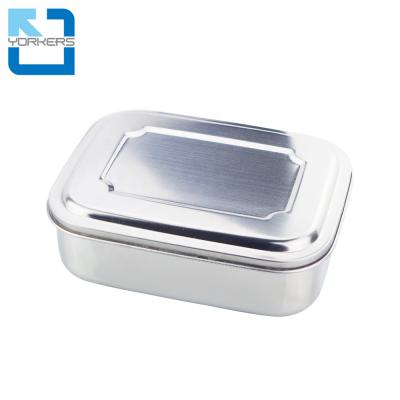 China Reusable Sandwich Bento Stainless Steel Lunch Box School Metal Food Container Kids Freshness Keeping for sale