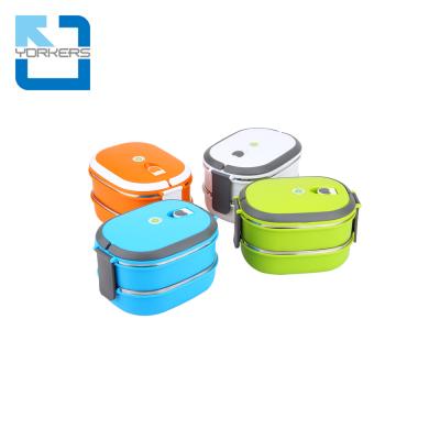 China Freshness Preservation 304 Two Layers Stainless Steel Thermal Food Container Bento Lunch Box for sale