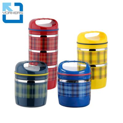 China Portable Freshness Storage Metal Food Containers Tiffin Bento Boxes Stainless Steel Lunch Box for sale