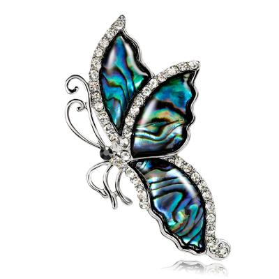 China Hip Hop High Fashion Abalone Brooch Temperament Butterfly Brooch Ladies Clothing Accessories Wild Insect Brooch for sale