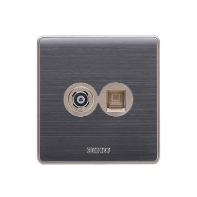 China New Stainless Steel Residential/Multipurpose Panel TV and Internet Computer Data Wall Outlet for sale