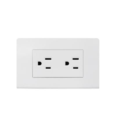 China 110V USA Plastic Plug South America Dual 3pin Market Set Electrical Sockets Wall Outlet Outlet for sale