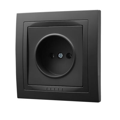 China Push Button Wall Switch Matte Black High Quality Hotsale Residential / Multipurpose Wall Outlet EU for sale