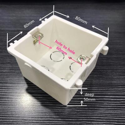 China British Standard Square Type Plastic 80 Mm Height Wall Switch Box for sale