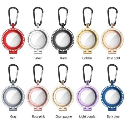 China TPU+PC For Apple Airtags Metal Diamond-framed Protective Case Cover For Apple Tag Tracker Anti-Lost Device Key Chain Protective for sale