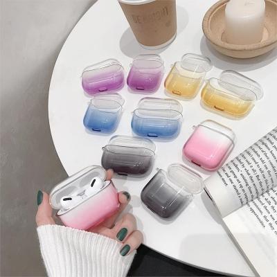 China Colorful Shockproof Transparent Gradient Earphone Case For Apple Airpods 3 Radio Earphone Cover For Airpods Pro 2 1 Headphone TPU Soft Box for sale