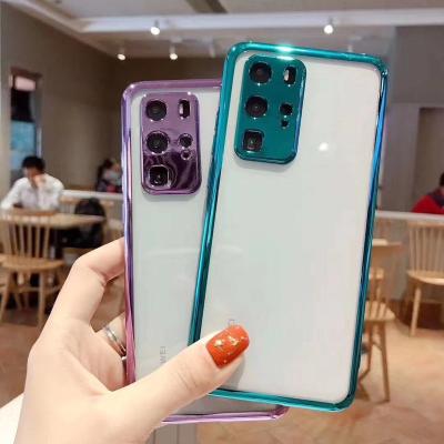 China Hybrid TPU+PC Clear Case For Huawei P40 Pro Lite Shockproof Slim Plated Back Cover Phone Cases For Huawei Y6 2019 for sale