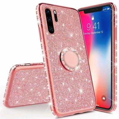 China TPU+PC Finger Ring Diamond Soft Case For Xiaomi Redmi Note 11 9 Pro Max Note 10 Lite CC9 CC9E Glitter Phone Cover 9T 8T 8A 7 7A 6 6A MI for sale