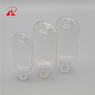 China Wholesale 30ml 50ml 60ml PETG Recyclable Plastic Spray Hook Sanitizer Bottle With Hook for sale