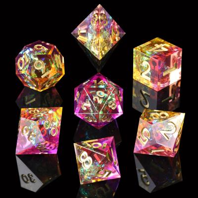 China Polyhedral Polyhedral Dice Set 7pcs RPG Resin Dice Set and DND Dice Set for dungeons and dragons game for sale