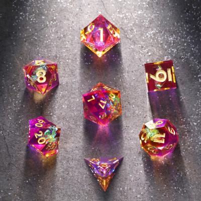 China Polyhedral Dice Set D Dies 7pcs Wholesale Manufacturers And D Dice Set For Dungeons And Dragons RPG for sale