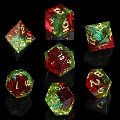 China Polyhedral Dies Set New Year 7pcs Discount D&D Dies Set Mixed Color Plastic Resin Dies for sale