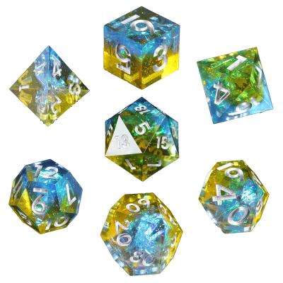 China Polyhedral dies set unique 7pcs dnd new crystal dies with cutting edge dies set for adult role play for sale