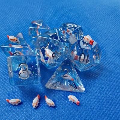 China Polyhedral Dies Set 7pcs Board Game Plastic Polyhedral Resin Dies DND Animal Dice for Dungeons and Dragons for sale