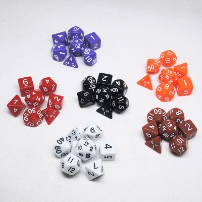 China Polyhedral Dies Set 7pcs Dungeons and Dragons Game Table Dies Set Precision Acrylic Dies White Digital Dies for sale