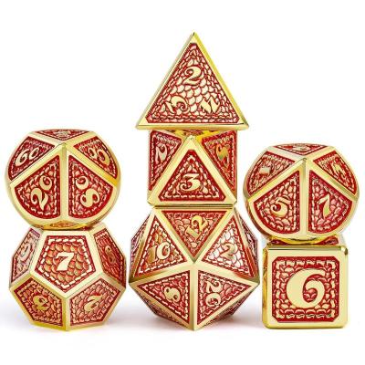 China Polyhedral die set 7pcs RPG 16mm custom die cut polyhedral dies set metal dnd for sale