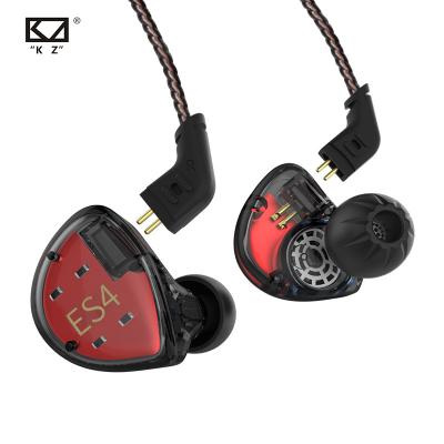 China In-Ear KZ ES4 In Ear Headphones Bass Noise Canceling Ear Hooks Headphone Earphone Headphones Ear Monitors for sale