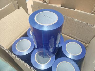 China Blauwe LDPE 200MM*61M buisperforatie 4“ beschermende film met druk Te koop