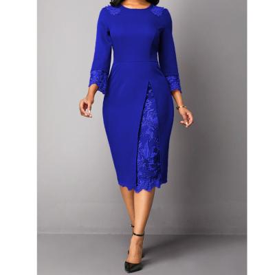 China New Arrivals Luxury Breathable Office Dress Women Plus Size Long Sleeve Lace Up Bodycon Dresses for sale