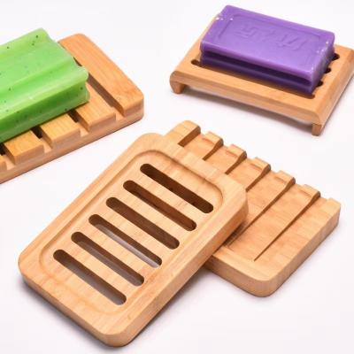 China Sustainable Reusable Bamboo Natural Bamboo Soap Dish Holder Wooden Soap Dish Holder for sale