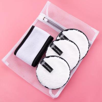 China Wholesale Soft Reusable Round Custom Logo 12cm Microfiber Makeup Remover Pad Set for sale