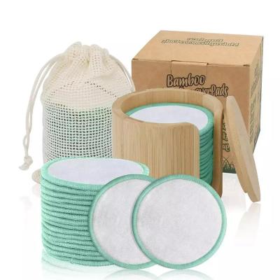 China Soft Makeup Remover Washable Cotton Pads Facial Cleansing Pad Makeup Remover Reusable Bamboo Pads for sale