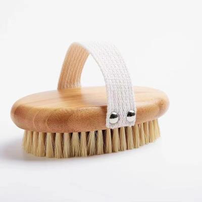 China Disposable Logo Sisal Dry Body Brush Custom Bristle Plant Natural Dry Skin Body Brush for sale