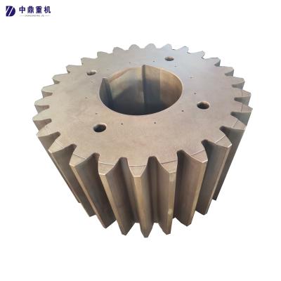 China Cement Ball Mill Gear / Rotary Kiln Tooth Gears Forged Pinion Spur Gear With Shaft for sale