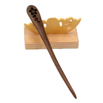 China China green sandalwood hairpin wood carving first-hand supply dish hair ornament hairpin for sale