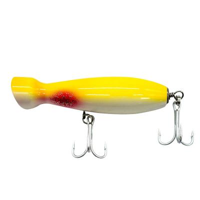 China Seasky5.5 wooden fishing tackle baitsocean snap style wooden bottle bait artificial bait lure for striped bass tuna fishing for sale