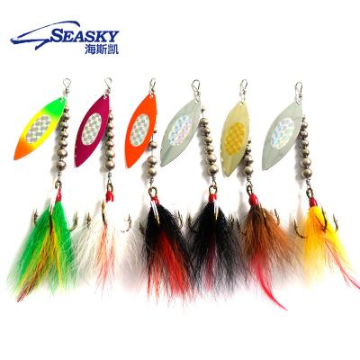 China Wholesale Multicolor Brass Seasky 21g 18mm Fishing Spoon Fishing Spinner Groundbait Factory OEM for sale